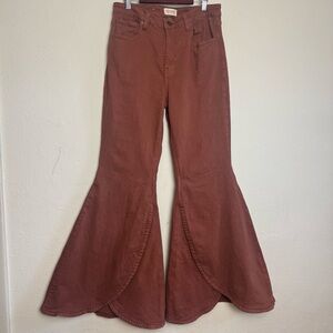 Shyanne Extreme Flare Tulip Western Bohemian High Rise Rust Denim